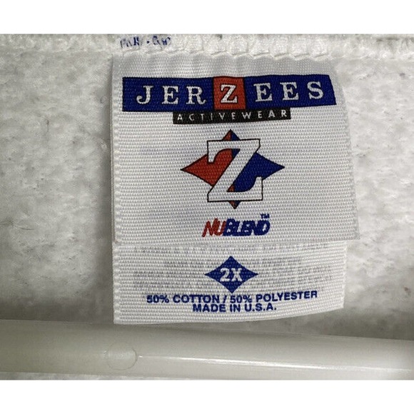 Vintage 80's Jerzees Sweatshirt Victorian Mansion White Crewneck - Picture 9 of 9